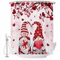 thumbnail image 2 of Valentines Waterproof Fabric Shower Curtain, Love Heart Tree Red Gnomes Waterproof Fabric Shower Curtain for Bathroom Curtains Bathtubs Hotel Washable Shower Curtains with 12 Hooks Long 72x78in, 2 of 8