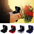 thumbnail image 4 of Caja de anillo de terciopelo con caja de anillo de luz LED para boda, propuesta, compromiso (negro), 4 of 5