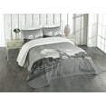 thumbnail image 3 of Ambesonne Eiffel Tower Quilted Bedspread Set 3 Pcs, Tourist Attraction, Queen Size, Grey, 3 of 5