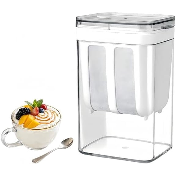 Yogurt Strainer—1.16QT/0.29GAL Total & 0.55QT/0.1375GAL Filter, Greek Yogurt Strainer Yogurt Press, BPA-Free PP Strainer for Whey Separation & Greek Yogurt Maker(Total1.16QT)