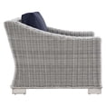 thumbnail image 4 of Modway Conway Outdoor Patio Wicker Rattan Armchair in Light Gray Navy, 4 of 8