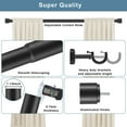 thumbnail image 2 of 1 1/8 Inch Diameter Curtain Rods, 48-84” Telescoping Large Single Window Drapery Rod Heavy Duty With Adjustable Modern Brackets, Matte Black, 2 of 11