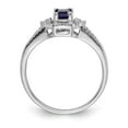 thumbnail image 2 of Solid 14k White Gold Diamond and Sapphire Blue September Gemstone Engagement Ring Size 6 (.168 cttw.), 2 of 4