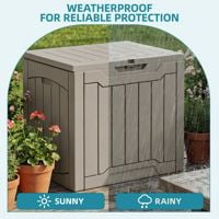 Uforic 31 Gallon Outdoor Deck Boxes Set of 2, Lockable Weather-Resistant Storage Bins for Patio Cushions & Garden Tools, Light Brown