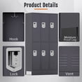 thumbnail image 6 of KAER Metal Locker, 6 Door Storage Locker with Hook, Storage Cabinet for Home, Office, Gym, Workshop-Gray, 6 of 8