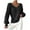 Black, variant on Women's V-Neck Pearl Sweater Acrylic Knit Loose Fit Pullover Casual Long Sleeve Top with Beaded Neckline Comfortable Stretch Knitwear Women's Fashion Tops S-XL