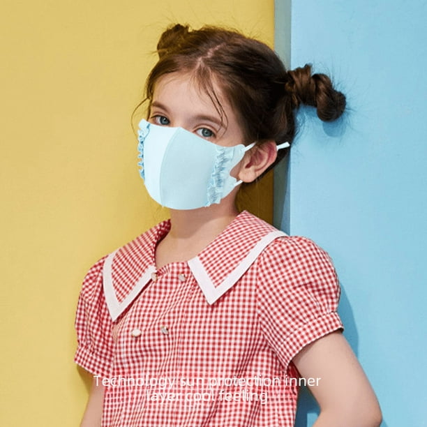 Mascarilla para niños, linda, de color sólido, lavable, transpirable, de verano, fina, para las orejas, mascarilla para bebés
