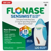 Flonase Sensimist Non-Drowsy Decongestant Allergy Relief Medicine Nasal Spray, 120 Sprays