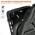 thumbnail image 3 of Dteck Case for Samsung Galaxy Tab A9 Plus 11 inch (SM-X210/X215/X216/X218),Heavy Duty Armor Shockproof Kids Case with Rotating Stand & Hand/Shoulder Strap for Galaxy Tab A9+ 2023,Black, 3 of 9