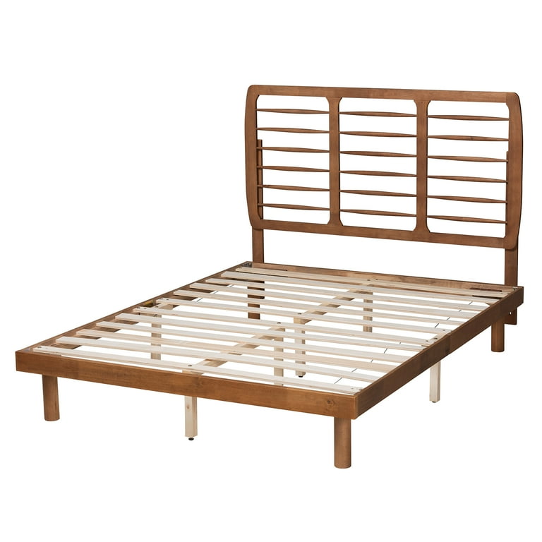 Baxton Studio Petra Mid-Century Modern Ash Walnut Finished Wood Queen Size Platform Bed Baxton Studio Petra Mid-Century Modern Ash Walnut Finished Wood Queen Size Platform Bed