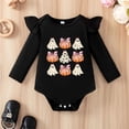 thumbnail image 2 of Halloween Gift for Girls Bodysuits Long Sleeve Halloween Pumpkin Ghostface Romper for and Toddlers Black 3-6 Months, 2 of 7