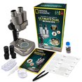 thumbnail image 1 of National Geographic Dual LED Student Microscope â€“ 50+ pc Science Kit Includes Set of 10 Prepared Biological & 10 Blank Slides, Lab Shrimp Experiment, 10x-25x Optical Glass Lenses and More! (Silver), 1 of 2