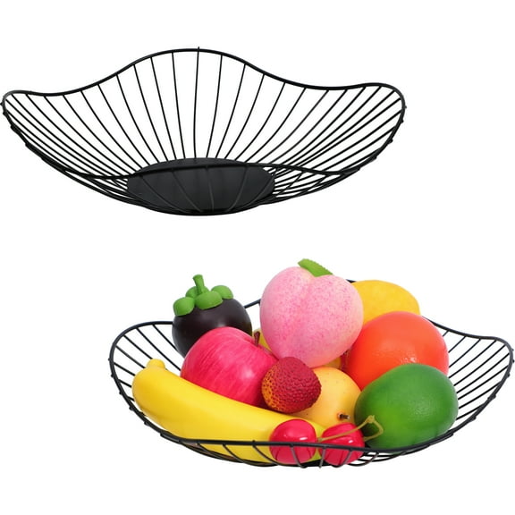 Metal Fruit Basket for Kitchen Counter, Home Decor Vegetable and Fruit Bowl, Fruit Holder for Kitchen Countertop, Decorative Bowls for Fruits and Veggies, SIZE, COLOR