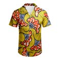 thumbnail image 3 of Bjutir Shirts For Men Short Sleeve African Dashiki Traditional Style Shirt Summer Hawaii Beach Holiday Ankara Floral Shirts Yellow Xl, 3 of 5