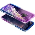 thumbnail image 3 of Nagebee Case for Samsung Galaxy S9 with Screen Protector (3D Curved Full Coverage), Glitter Sparkle Liquid Floating Diamond Bling [Ring Holder & Wrist Strap] Women Cute Case (Purple/Blue), 3 of 6