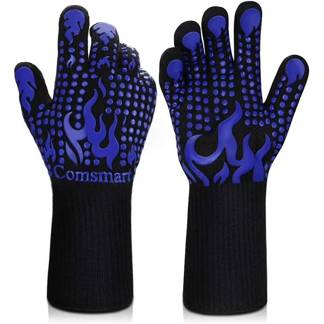 Guantes para barbacoa con utensilios para barbacoa, guantes largos de silicona antideslizantes resistentes al calor 1472f para horno, para barbacoa, hornear, cortar