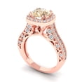 thumbnail image 2 of Halo Engagement Ring for Women - 2.37ct Natural Morganite in 14K Rose Gold Promise Ring, 2 of 6