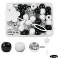 thumbnail image 1 of 70 piezas de para s de cabello, de rastas, de tubo, redondas para s de cabello para 70PCS Negro Blanco Transparente Colcomx Perlas para trenzar el cabello, 1 of 8
