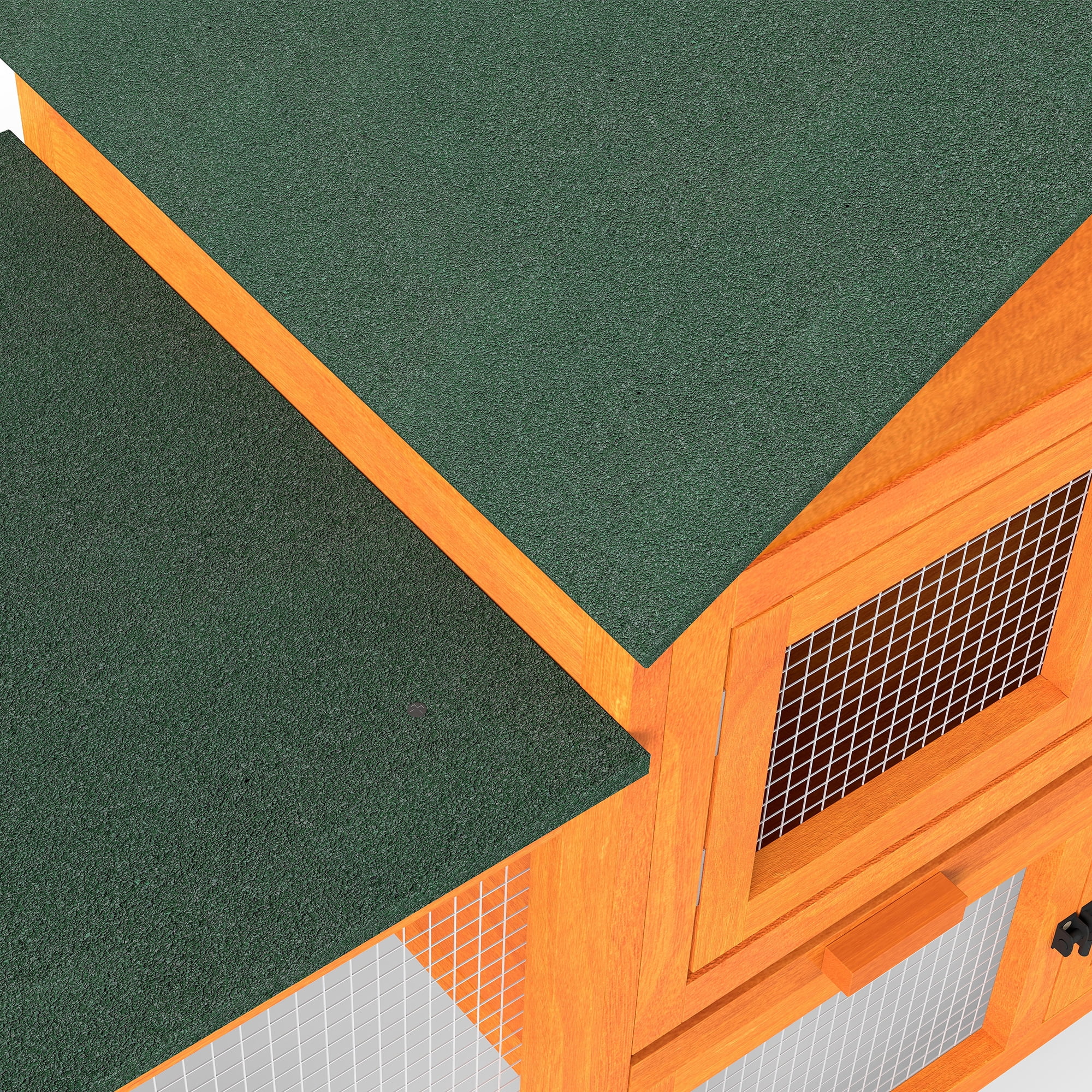 Pefilos 83" Large Rabbit Hutch Indoor and Outdoor Wood Bunny Cage with A Tray and Runs for Small Animals, Chicken Coops Nesting Box, Orange