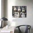 thumbnail image 3 of ONETECH Christmas Snowman Wall Art Santa Claus Hat Grey and White Scarf Posters Five Smiling Snowmans Canvas Picture Framed Artwork Painting for Living Bedroom Office Home Decorations, 3 of 4