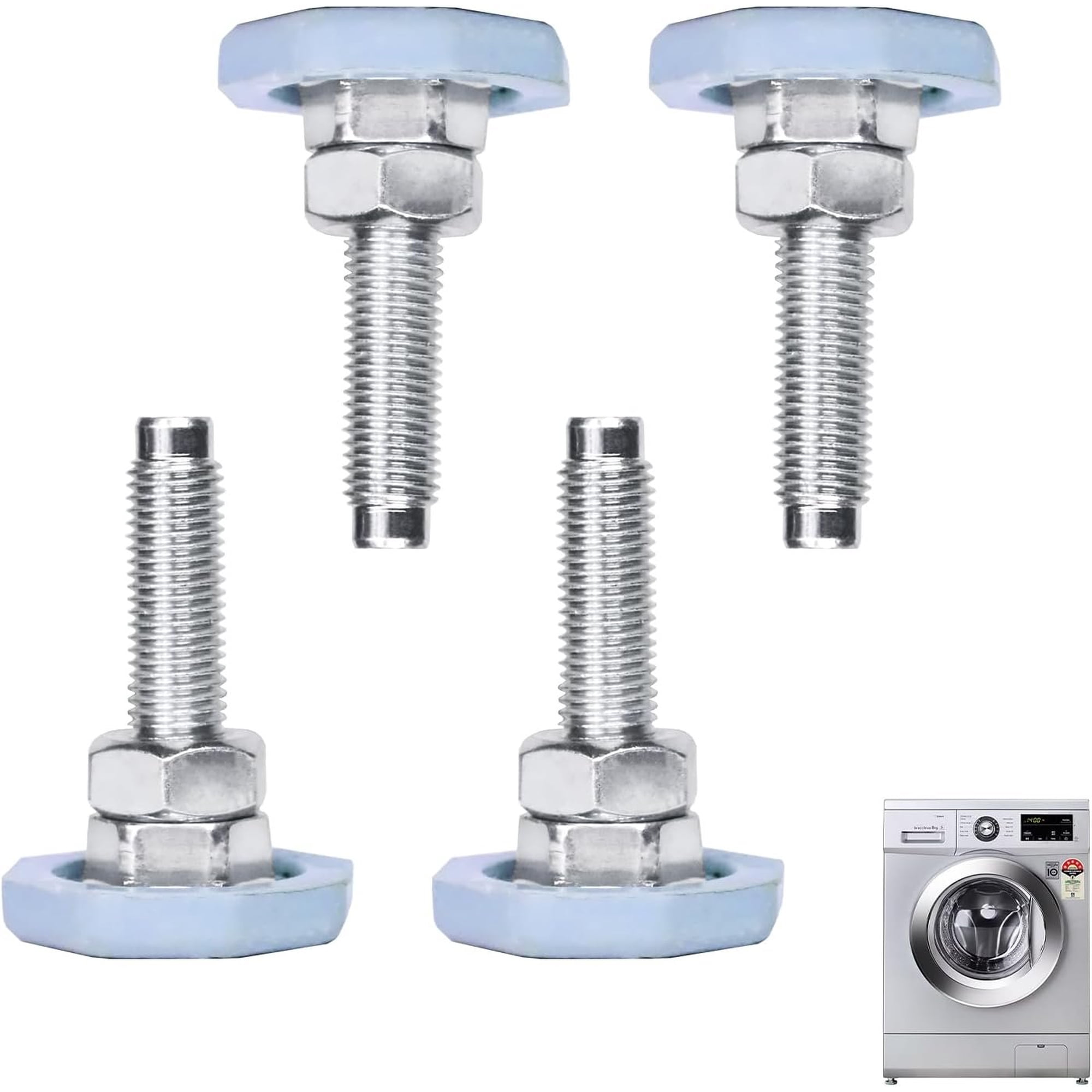 4 count AFC72755401 Washing Machine Leveling for Front Load Washers GalvanizedRust Noise Reduction, Adjustable 2in Base