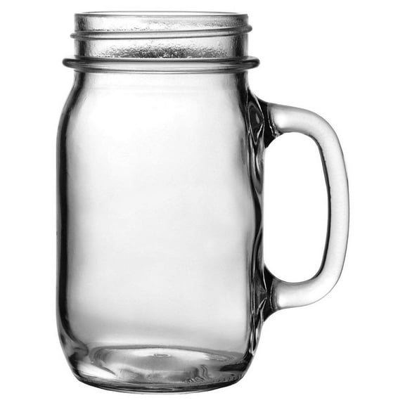 16 oz Heavy Glass Drinking Jar with Handle