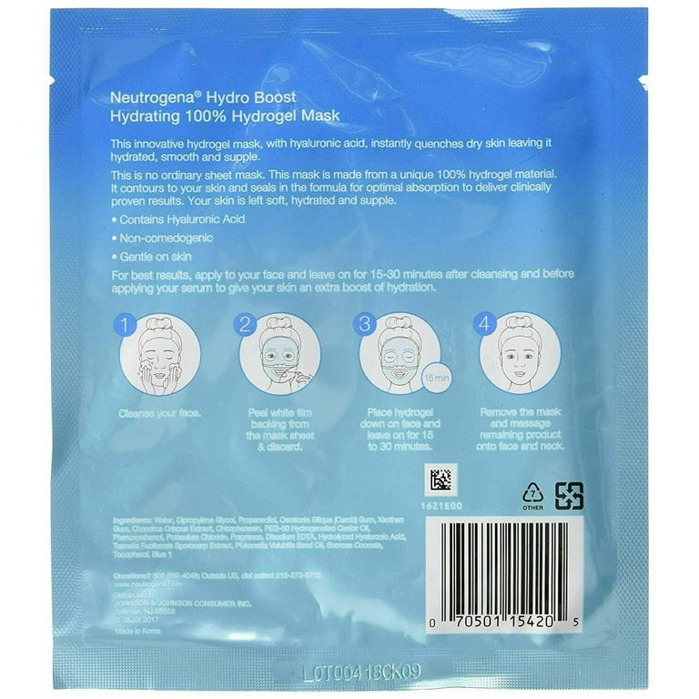 Neutrogena Hydro Boost Hydrating Hydrogel Mask 1 oz (Pack of 2