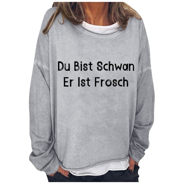 WEAIXIMIUNG Sweat-Shirt d'Automne Mode Décontractée Imprimé Lettre Col Rond Manches Longues Deux Hoodies