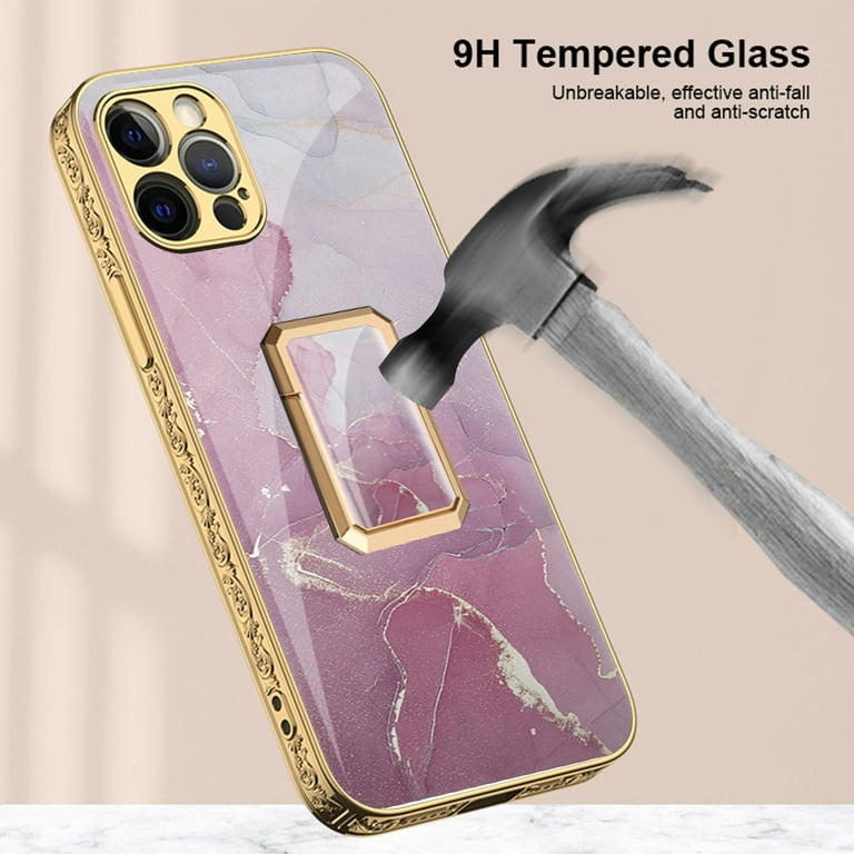  Fashion Phone Case for iPhone 12 Pro Cover,9H Tempered
