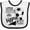 White and Black, variant on Inktastic Little Sister and Biggest Fan Soccer Player Girls Baby Bib