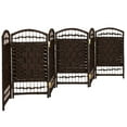 thumbnail image 4 of Red Lantern 2 ft. Short Fiber Weave Folding Screen - Dark Mocha - 6 Panels, 4 of 7