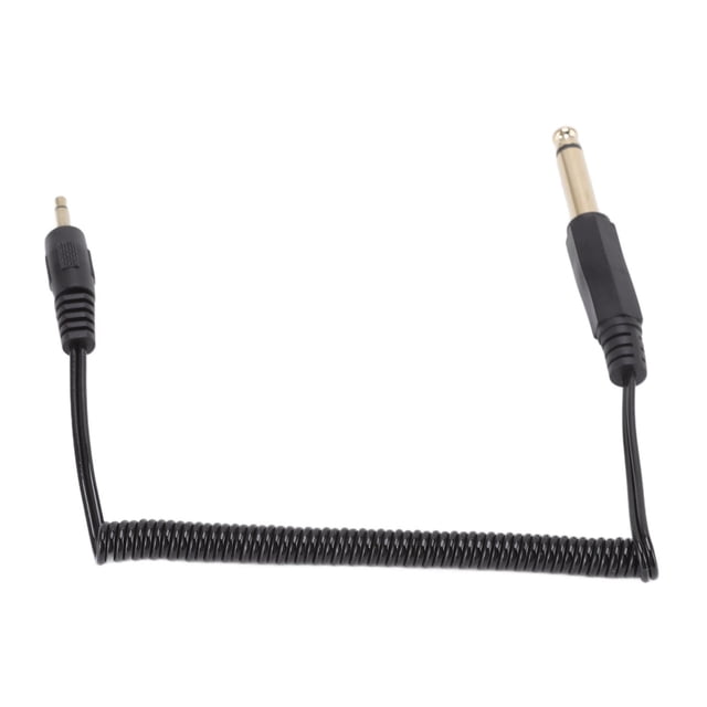 Cable Enrollado De 6.35 Mm A 3.5 Mm, Enchufe Retráctil Y Reproducción Retráctil Y Reproduce Un