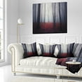 thumbnail image 3 of Designart Dark Spooky Misty Forest - Landscape Photo Throw Pillow - 18x18, 3 of 5