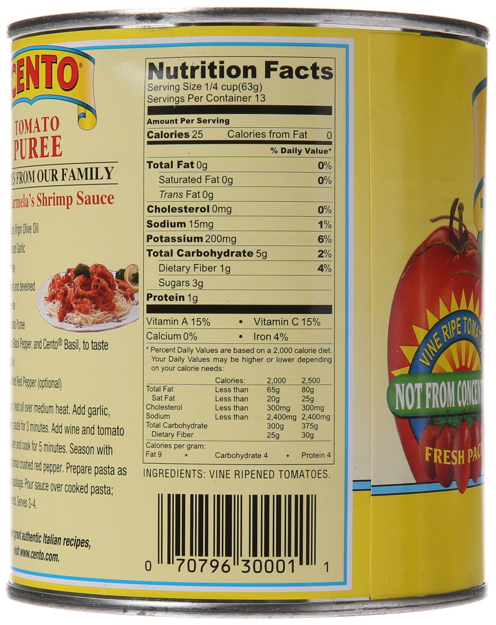 (Pack of 12) Cento Tomato Puree, 28 oz