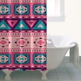 thumbnail image 4 of Pink and Teal Geometric Boho Pattern Shower Curtain 36"x72" ,Bathroom Decorative Shower Curtains Set with 12 Hooks,Modern Waterproof Washable Shower Curtain, 4 of 6