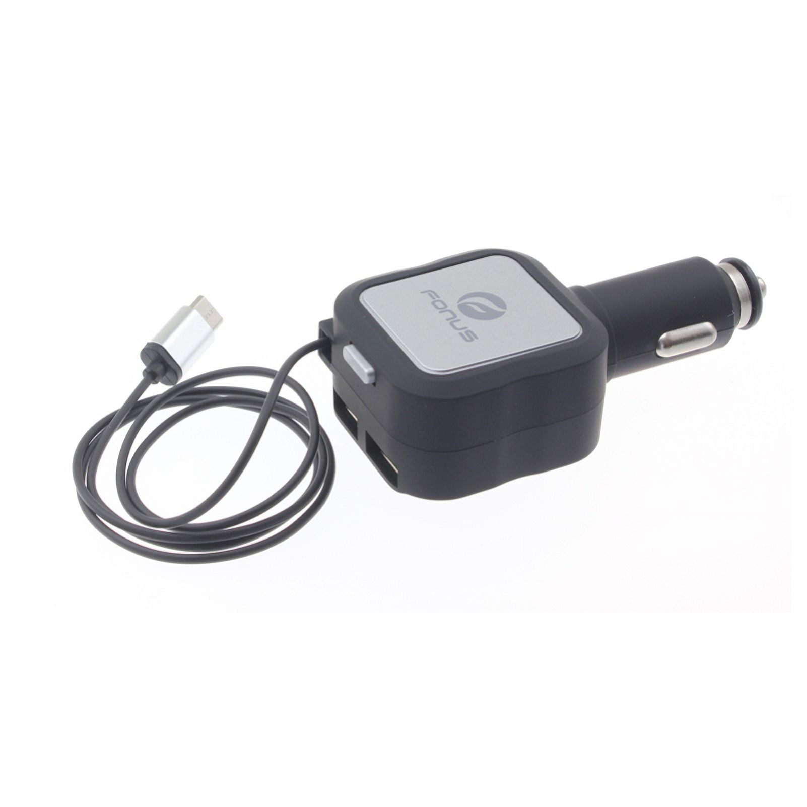 Magnetic Mount Holder w Retractable Car Charger K6X for Blackberry KEYone, Key2 LE - BLU G9, Vivo XI Plus 5 - CAT S61 S48c - Coolpad Legacy - Essential Phone (PH-1) - Google Pixel XL 3a XL 3