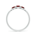 thumbnail image 2 of ANGARA Natural Ruby Three Stone Diamond Split Shank Ring in 14K White Gold for Women (Size-4mm) | July Birthstone Jewelry for Her | Natural Ruby Rings, 2 of 9