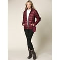 thumbnail image 5 of Made by Johnny Women's Ultra Light Weight Packable Down Jacket with Removable Hoodie XXL WINE, 5 of 6
