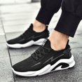 thumbnail image 2 of Men's Breathable Knit Sneakers with Cushion Sole, Comfortable Thick-Soled Sport Shoes Lightweight Casual Running Shoes Fashion 𝖫a𝖼e Up Jogging Shoes for Summer and Autumn, 2 of 8