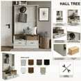 thumbnail image 4 of Castle Place Contemporary Hall Tree with Storage Cabinet, Light Grey, 4 of 6