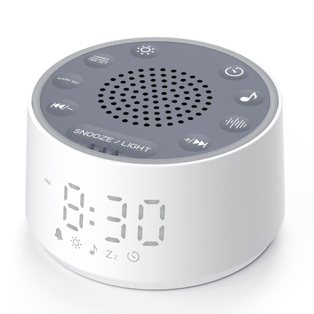 Dreamegg Digital Alarm Clock, Sound Machine Alarm Clock for Bedroom, 25 Sounds, 7 Gentle Alarms