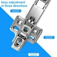 thumbnail image 4 of 4Pcs 180 Degree Cabinet Hinges Concealed Hydraulic Adjustable Mounting Hinges Soft Close Cabinet Hinges Cold RolledSteel, 4 of 5