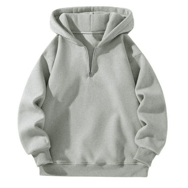 Oversized Hoodie for Mens Half Zip Sweatshirts Loose Lightweight Hoodie Spring Fall Long Sleeve Tops Casual Hooded Pullover Solid Color Drawstring Hoody for Sports Running