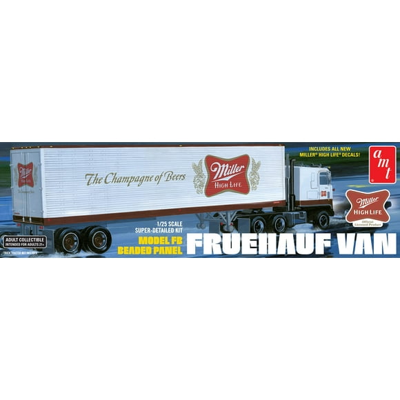 Miller Beer Fruehauf Van (AMT1234) 1:25 Scale Truck Plastic Model Kit