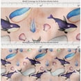 thumbnail image 2 of Soimoi Pink Cotton Poplin Fabric Shell & Whale Fish Ocean Printed Craft Fabric by the Yard 58 Inch Wide, 2 of 7