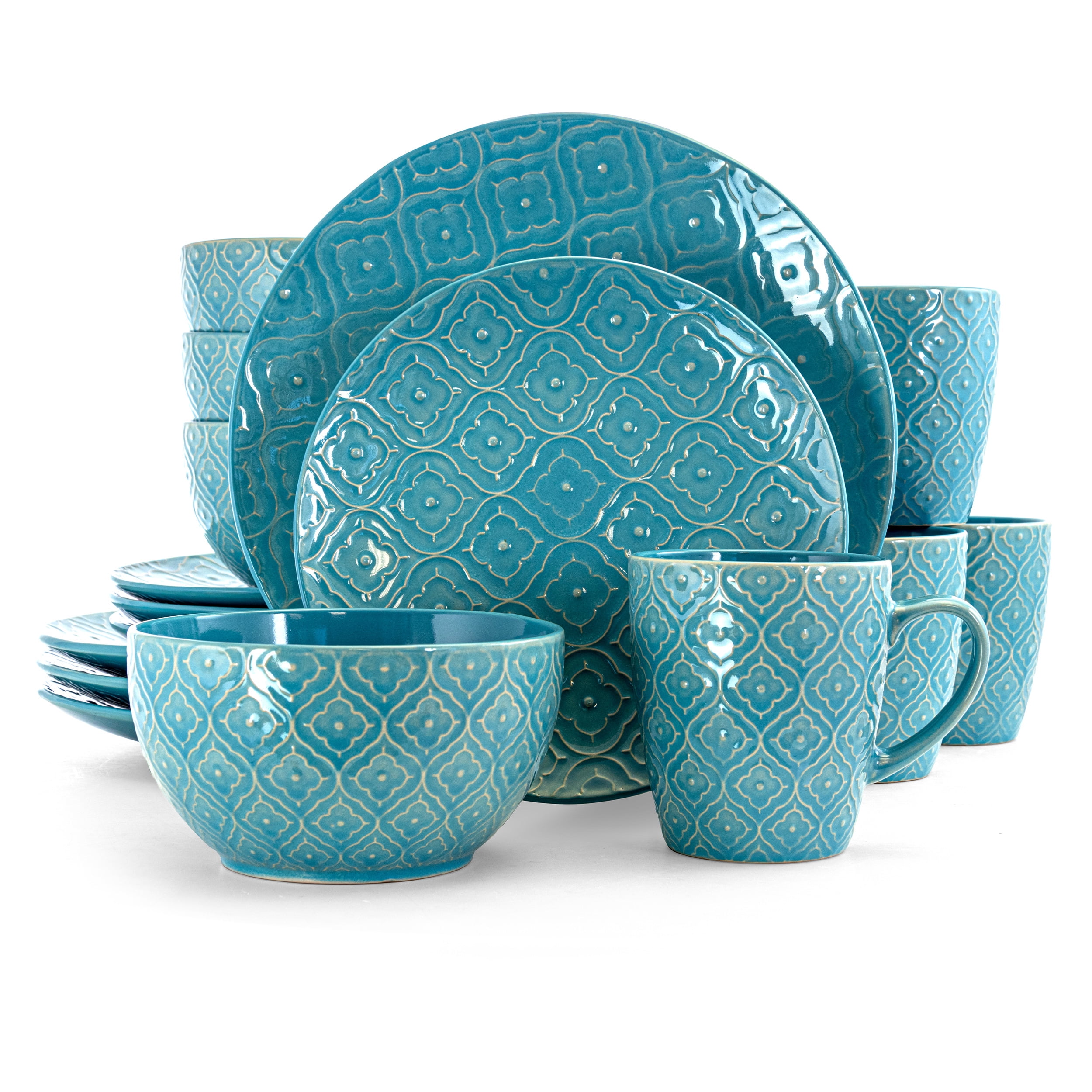 Bo-Camp Set di Stoviglie 16 pz Mix & Match in Melamina Blu
