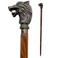 thumbnail image 2 of Global Antiques Aluminium Nebula Walking Stick Wolf Gothic Wooden Cane Vintage Antique Men Women, 2 of 4