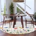 thumbnail image 4 of Watercolor Wildflower Round Area&nbsp;Rug 7ft Spring Blue Red Flower Leaf Plant Non-Slip&nbsp;Washable Circle Rugs Soft Felt Indoor Floor Mat for Bedroom Kitchen Living Room Bathroom, 4 of 9