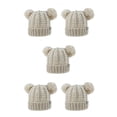 thumbnail image 3 of Minnieouse Gorro con diseño de doble capa, gorros con orejeras plegables para niños, color beige Beige 5piezas, 3 of 6