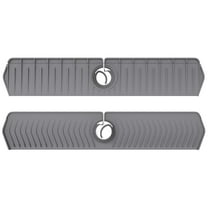 30 Inch Sink Splash Guard, Longer Silicone Sink Mat for Kitchen Bathroom, Faucet Guard Draining Mat, 90° Foldable Tap Draining Mat for Kitchen Sink with 2 Ports, Drip Protector Splash Countertop